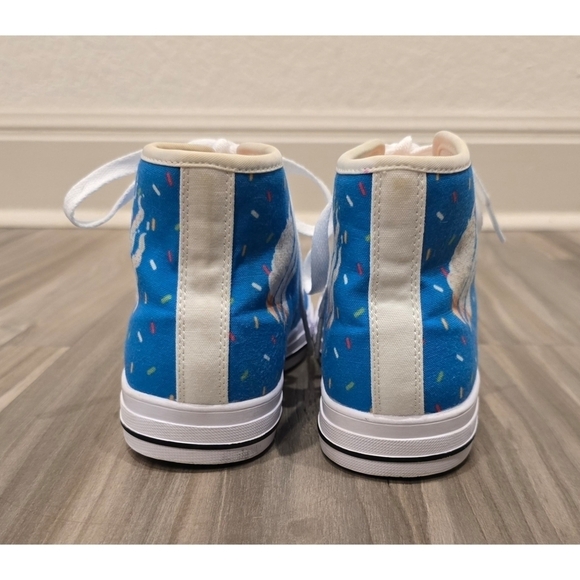Fire Merch Youth High Tops - Fun Sweet Ice Cream Sprinkles Design - Size Y4 - Picture 5 of 10